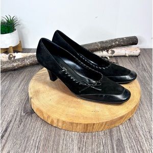 *Salvator Ferragamo | Suede Leather Square Toe Pumps Size 8.5B